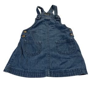 Cynthia Rowley Toddler Girl 4T Blue Denim Overall Dress 100% Cotton